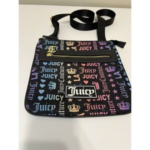 Juicy Couture Crossbody Bag Gold Hardware Adjustable Shoulder Strap Multi Color